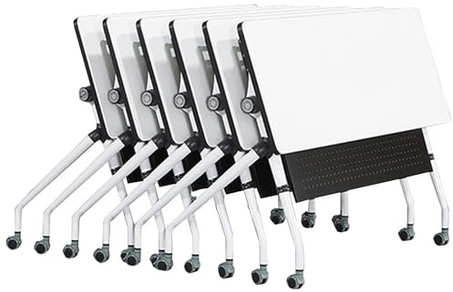 Klappbarer Konferenzzimmertisch, mobiler Trainingstisch mit Rollen, Business-Seminar-Tisch (119,9 x 55,1 x 74,9 cm), 6 Stück