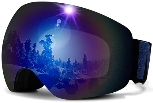 NENKI lunette de ski pour homme et femme, masque de ski sans bordures anti-buée avec UV 400, adapté au casque de ski, OTG masque skiboard
