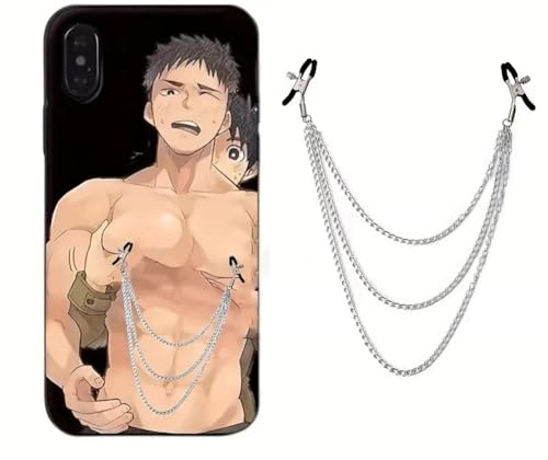 B-Ď Ŝ-M Accessoire décoratif non poreux avec chaîne, clip en silicone métallique à pression réglable