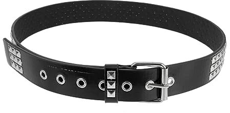 Veemoon Pu Leder Gürtel Mit Nieten Modischer Punk Gürtel Dekorativer Hüftgürtel Langlebig Und Leicht Geeignet Für Damen Und Herren Stylisches Accessoire Für Alltag Und Festival