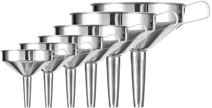 Juego de embudos de cocina de acero inoxidable, embudo grande de acero inoxidable, embudo de cocina de metal, embudo de aceite de cocina, filtro desmontable, colador, accesorios de cocina.(20 CM)