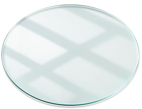 Tulup Große Glastischplatte ø 100 cm Geschliffene Kanten Klarglas Transparent mit Pads Gehärtetes Glas Tafelglas für Küche und Esszimmer Auswechselbare Platte Dekoration