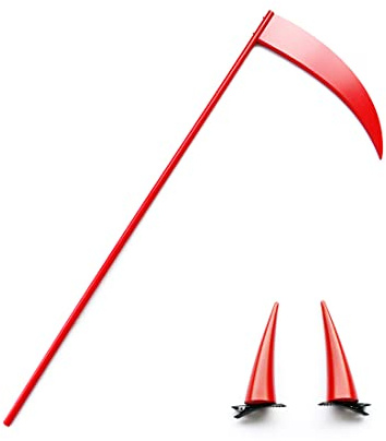 Cosplay Props for Adults, 180cm Anime Chainsaw Man Power Blood Demon Scythe Weapon & Headwear, Costume Accessory for Halloween, Carnival, Stage Performance, and Party
