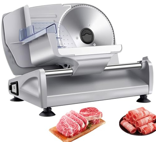 Cortadora De Carne Eléctrica Para El Hogar, Cortadora De Pan De Alimentos De 250 W Con Espesor Ajustable 1-15 Mm Y Hoja De Acero Inoxidable De 2 X 19 Cm, Interruptor De Seguridad, Cortador De Queso