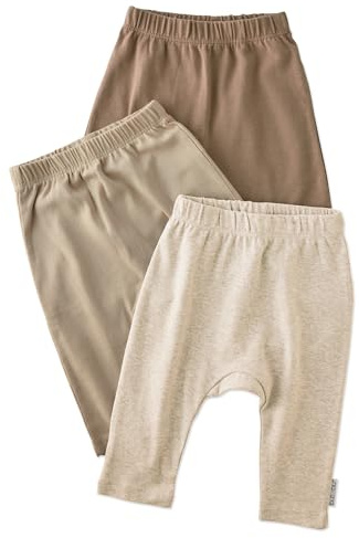 Butterblu Harlowe 3-Pack Pants​ 100% Organic Cotton for Baby Boys & Girls, Natural, 0-3 Months