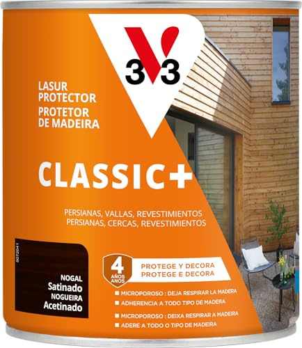 V33 Protector Decorativo de la Madera Classic+ Satinado Nogal 750ml