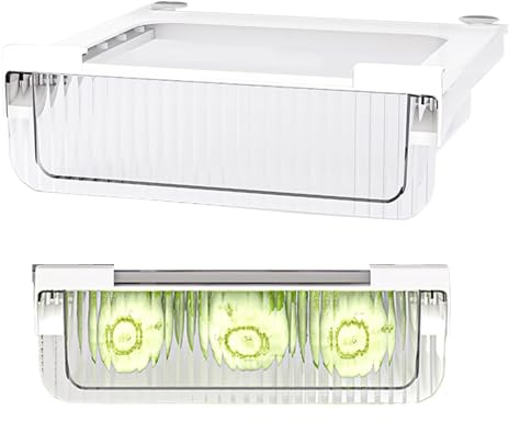 Undershelf Fridge Storage - Pull Out Food Container, Transparent Fridge Box | Modular Cabinet Organizer, Heavy Duty Storage System, Expandable Drawer Perfect For Offices, Dorm, Small Apartment