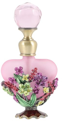 Ciieeo Frasco de Perfume Vacío Vintage de 5 Ml en Vidrio Esmalte con Diseño de Alas, Frasco para Aceite Esencial Decorativo en Color Púrpura, Adecuado para Aromaterapia y Uso Doméstico