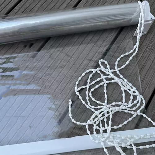 Vattentäta genomskinliga rullgardiner – vindtäta plastnyanser för utomhusträdgård, dammtät, anpassningsbar storlek 80 cm x 220 cm, perfekt för integritet och skydd