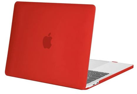 MOSISO Funda Compatible con MacBook Pro 13 2026 2025 2024 2023-2016 M2 M1 | A2338 A2289 A2251 A2159 A1989 A1706 A1708,Ultra Delgado Carcasa Rígida Protector de Plástico Cubierta,Rojo