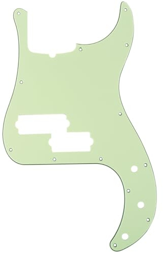 Musiclily Pro 5-strängad Contemporary 13 Hål Plektrumskydd P-Bas för Fender American Precision Bass, 3-lager Mintgrön