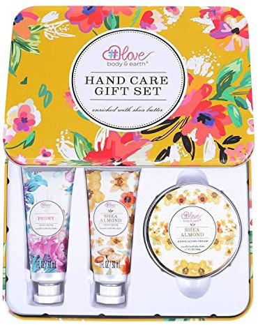 Hand Cream Gift Set for Women - Hand Lotion Set with Shea Butter, Skin Care Gift Box Includes 2 Hand Cream & Exfoliating Cream, Gifts for Her, Birthday Gifts,Mothers Day Gifts Christmas gifts