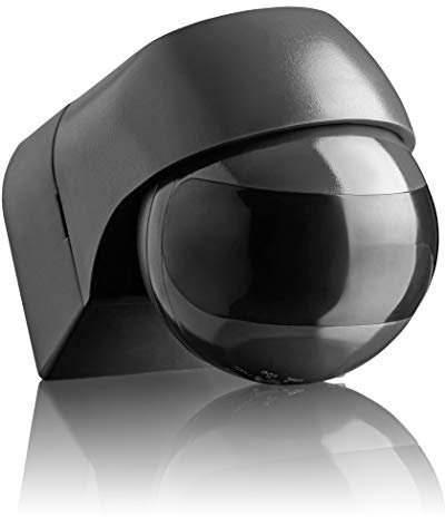 SEBSON 2x Rilevatore di Movimento Esterno IP44, Montaggio a Parete, LED adatto, programmabile, Sensore Infrarossi, orientabile, Portata 12m / 180°