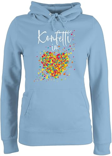 Shirtracer - Pullover Damen Hoodie Frauen - Karneval & Fasching - Konfetti im Herzen I