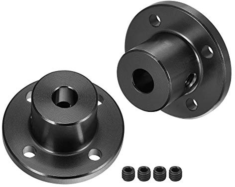 sourcing map 2 Stück Flanschkupplung 5mm Innendurchm. H15xD15 Schwarz | Motorführung Wellenkupplung Motorstecker Starre, Für DIY Teile