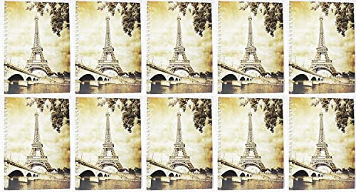 10x Collegeblock Kollegblock A4 blanko unliniert 80 Blatt 90g/qm Premium Marke ADINA Lin.20 (Eiffelturm)