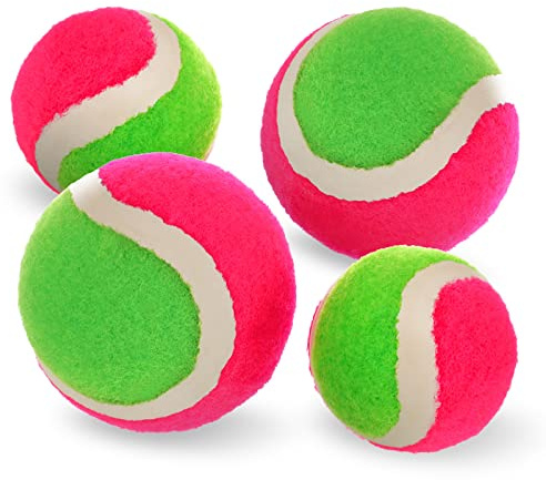Hanaive 4 Pcs 2 Size Toss and Catch Ball Game Replacement Balls Catch Set for 3 4 5 6 7 8 9 10 Year Boys Girls Adults, 2.5 inches and 1.8 inches
