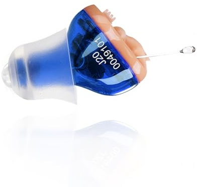 Hearing Aid, Ear Amplifier for Hearing, Battery Operated Hearing Aids for Seniors CIC In the Ear Hearing Amplfier Affordable Sound Enhancer Blue (Left Ear)