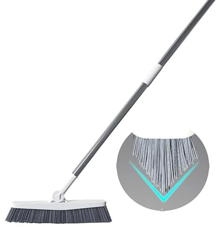 INF Bodenschrubber mit Langem Griff, 85 cm, Grau steife Bürste,Abnehmbarer Langer Griff, Reinigungsbürste, Schrubber für Badezimmer, Küche, Wand und Terrasse