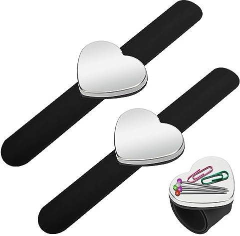 SwirlColor Nadelkissen Magnetische Pin Halter, Langlebige Tragbare Herzform Magnetische Armband Armband Pin Pad Armband zum Nähen, Friseur, DIY