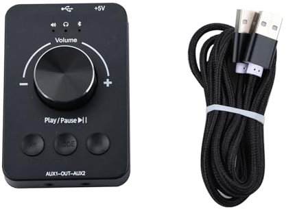 MOOKEENONE Bluetooth 5.1 USB Volume Control Knob,PC Computer Speaker Audio Volume Remote Controller Knob One-Key Mute Function