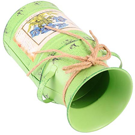 FONDOTIN Pot à Fleurs Fait Main Rétro Bouilloire Jardinière Galvanisée Décorative pour Maison Bureau Fleuriste