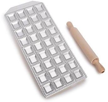Imperia Raviolamp Línea Clásica. Molde para raviolis. 100% fabricado en Italia. Accesorio para máquina de pasta. Cortador de pasta en aluminio para pasta fresca con relleno. Con rodillo.