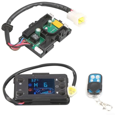 Emiif Scheda madre per il controllo del riscaldamento dell'auto, scheda di controllo del riscaldatore diesel con interruttore LCD, per riscaldatore di parcheggio diesel ad aria da 3/5/8 KW (12 V)