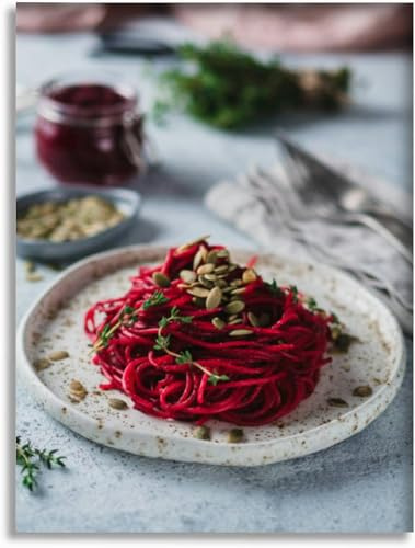 Bathroom Wall Art Decor Bathroom Pictures for Wall Artwork Beetroot and thyme spaghetti pumpkin seed Framed Canvas Wall Art for Bedroom Dining Room Farmhouse 16x20