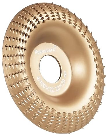 Revvstark Wood Carving Disc for Angle Grinder 4 Inch with 7/8 Arbor, Wood Shaping Grinding Wheel Sanding Disc, Woodworking Angle Grinder Attachment