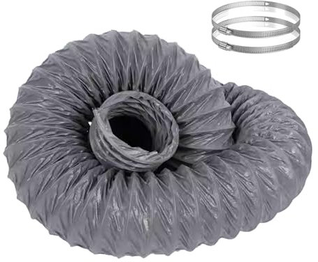 Tumble Dryer Vent Hose Flexible Dryer Vent Hose Kit - 2in/3in/4in/6in/7in/9in/11in/15in/17in/19in/23in Flex Exhaust Pipe, Range Hood Tumble Dryer Hose Duct with Clamp(152mm(6),Length5m(16.4ft))
