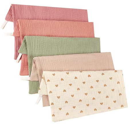 OAJABBGE Bambino Viso Asciugamano Sputato Ragazzi Ragazze 0-12M Traspirante Comfort Viso Panno Sbavare Bavaglino Con Gancio Appeso Infant Panno