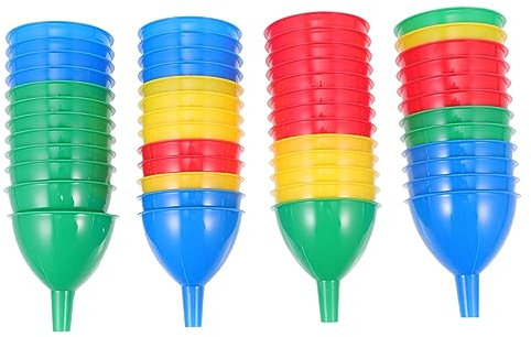 OFFSCH 50 Mini Imbuti in Plastica Pp per Olio Essenziale e Materiali da Laboratorio, Imbuto Piccolo Multiuso Riutilizzabile per Trasferimento Liquidi in Cucina e Cosmetica, Colore Casuale Set 50 Pezzi