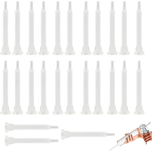 25 PCS Mixing Tube, AB Glue Mixing Tube Fma6-16L Glue Mixing Tube Epoxy Mixing Nozzle Tip Static Mixing Nozzle 83mm Mixing Nozzle Syringe for 2k Glue Gun AB Glue Gun(Transparent)