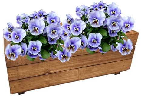 GoodFreshDecor Vaso In Legno Fioriere Per Fiori Piante Ortaggi Da Esterno Interno Giardino Terrazza Rettangolari Decorazione 39,5 x 20 x 17 cm colore marrone