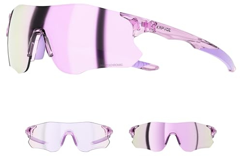 KAPVOE Occhiali da Sole Ciclismo Fotocromatici Uomo Donna Sportivi Trasparenti Occhiali MTB Bici Mountain Bike MTB Bicicletta K1129