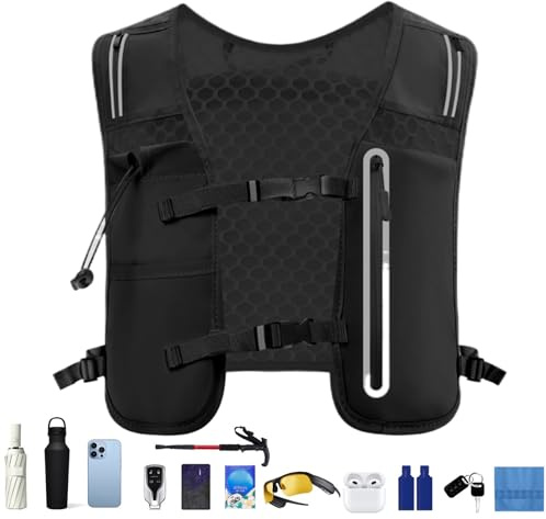 Hydration Vest,4L Lightweight Vest For Running - Adjustable Chest Straps Reflective Phone Pocket Water Bladder For Running Cycling Hiking