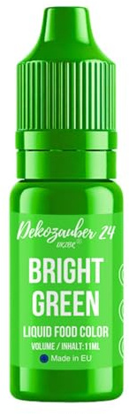 Dekozauber24 Green food colouring - 11 ml highly concentrated and food-safe liquid food colouring for cakes, drinks, fondant & more - vegan, sugar free and taste neutral