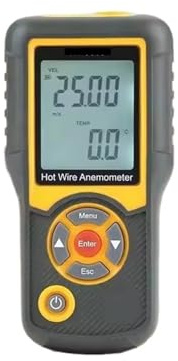 Anemometro, sensore del digitale professionale for velocità del con tester di temperatura, inteaccia USB 0~25 m/s per giardino esterno