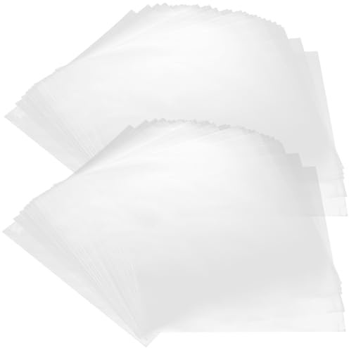 LABRIMP Buste Protettive Vinili Trasparenti PP 50 Pezzi per Dischi | Protezione Resistente ad Acqua e Fango, Copertina Esterna Bianca, per Amanti del Vinile, Formato Standard