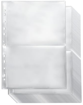 50 Stk A4 Fotohüllen Schutzhülle 200 Fächer Transparente Postkartenhüllen | Klarsichthüllen, 2 3 4 Ringordner, Fotoalbum Postkarten Aufbewahrung, 219x152mm