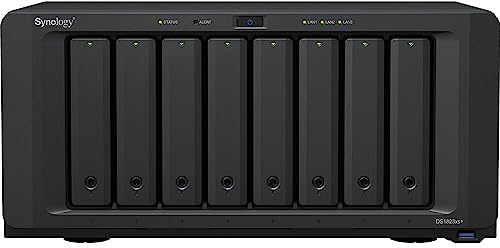 Synology DiskStation DS1823xs+ NAS Server with Ryzen 3.35GHz CPU, 32GB Memory, 32TB HDD Storage, 1TB M.2 NVMe SSD, 1 x 10GbE LAN Port, DSM Operating System