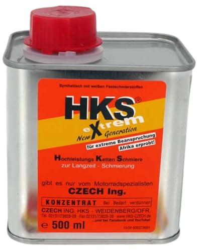 HKS-CZECH extrem New Generation – Kettenschmiermittel | Hochleistungs-Kettenspray für Motorrad | Schutz vor Verschleiß & Langzeitschmierung (HKS EXTREM-Dose)