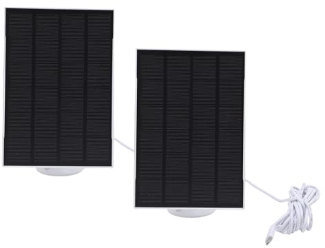 Hamwesh Cargador de Panel Solar de 8W de Alta Eficiencia, Portátil con Soporte Ajustable IP65, Puertos Micro USB y Tipo C, para Cámaras de Seguridad