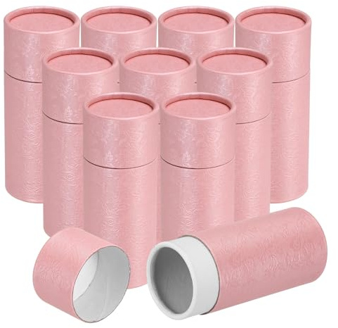 QUARKZMAN 10Pezzi Tubi In Cartone Kraft 30ml Scatola Rotonda Vuota Rosa | Contenitore Tubo, Confezione Regalo, Per Bottigliette Oli Essenziali, Imballaggio Lavoretti Matite
