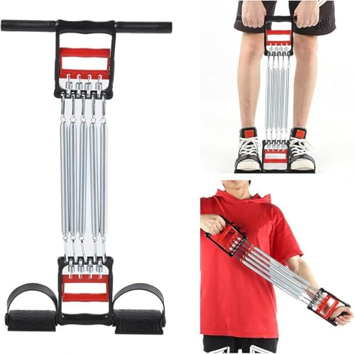 3 in 1 Multifunktionale Sportgerät Bauchtrimmer + Handgreifer + Expander mit 5 Federn für Brust Hand Arm Training|Übungen Expander Muskelaufbau