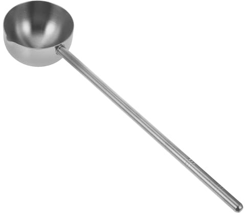 Toyvian Mestolo da Zuppa in Acciaio Inox 80ml Manico, Cucchiaio per Acqua e Olio Resistente, Utensile Cucina Ergonomico per Uso Domestico, Mense e Ristoranti