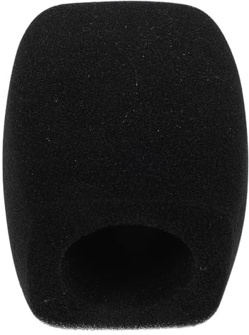 HOMSFOU Protector de Micrófono de Esponja Negro Cuadrado Funda Antiviento para Micrófono de Mano Filtro Pop para Grabación de Voz y Karaoke para Estudio y Reducción de Ruido