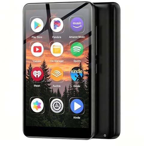 160GB MP3 Player mit Bluetooth und WLAN, Android 13.0 OS MP3 Player Spotify, 4,02-Zoll MP4 Player mit Lautsprecher, Amazon Music, Deezer, FM Radio, Play Store, Audible, Tragbarer HiFi Musik Player