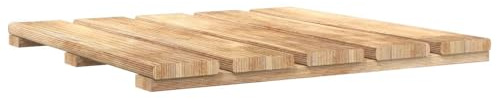 Terrassenfliesen 6er Set Holz 50x50 cm braun, imprägnierte Kiefernholz Fliesen für Garten Balkon Terrasse, Bodenbelag aus Holz für den Außenbereich